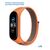  Ремешок нейлоновый Great Case Sport для Xiaomi Mi Band 3/4/5/6/7, 260мм, на липучке, оранжевый+серый (26) 