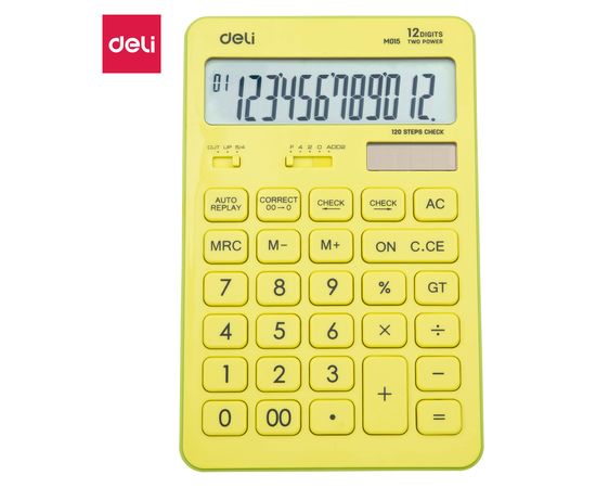  Калькулятор настольный Deli Touch EM01551 желтый 