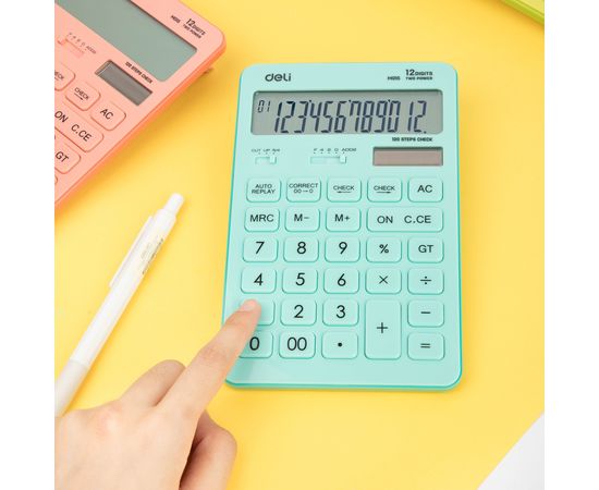  Калькулятор настольный Deli Touch EM01551 желтый 