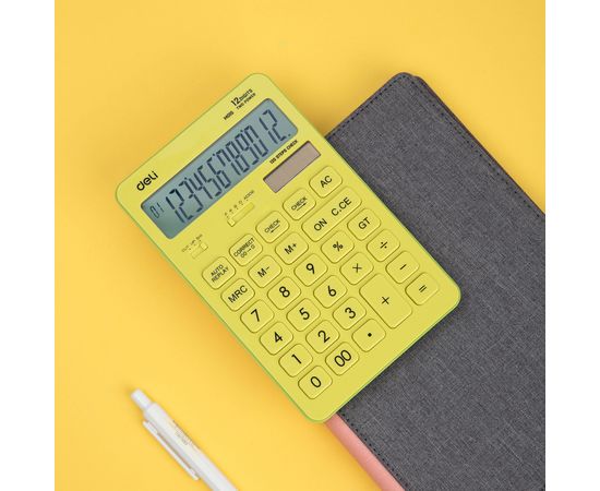  Калькулятор настольный Deli Touch EM01551 желтый 