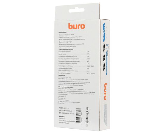  Сетевой фильтр Buro 800SH-1.8-B 1.8м (8 розеток) черный 