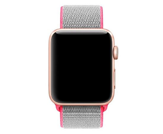  Ремешок Krutoff Nylon для Apple Watch 42/44mm (gray/pink) 42 