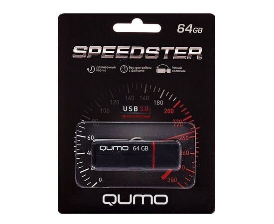  Флэш накопитель USB 64 Гб Qumo Speedster 3.0 (black) 
