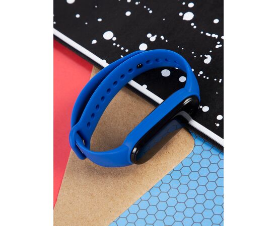  Ремешок силиконовый для Xiaomi Mi Band 5/6, синий, №08 