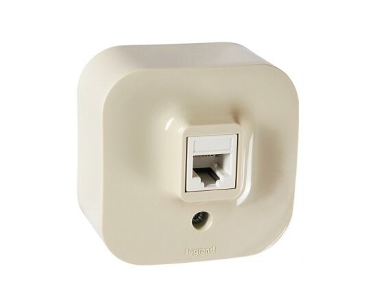  Розетка Legrand Quteo (782244) телефонная откр. слоновая кость 