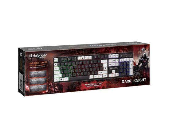  Клавиатура Defender Dark Knight GK-077 RU (black/white) (220447) 