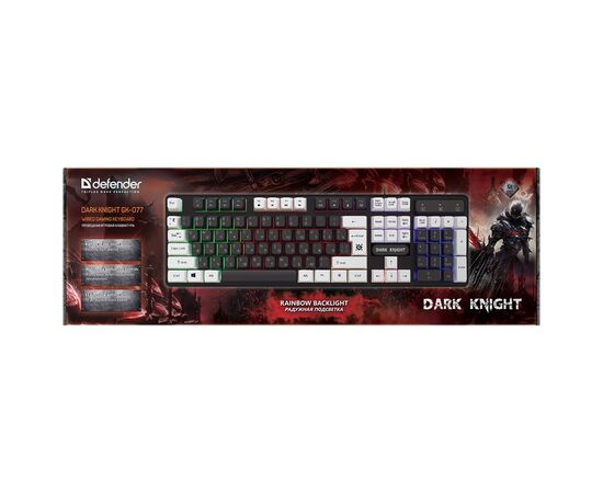  Клавиатура Defender Dark Knight GK-077 RU (black/white) (220447) 