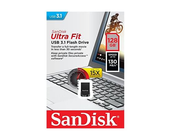  USB-флешка Sandisk SDCZ430-128G-G46 Ultra Fit USB 3.1 128GB - Small Form Factor Plug & Stay Hi-Speed USB Drive 