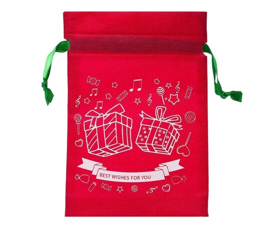  Подарочная упаковка - новогодний мешок New Year 02 (15x22cm) (red) (003) (211726) 