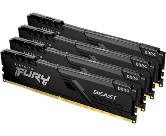  ОЗУ Kingston 32GB 3200MHz DDR4 CL16 DIMM (Kit of 4) Fury Beast Black KF432C16BBK4/32 