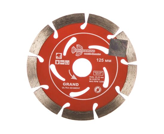  Диск алмазный отрезной TRIO-DIAMOND Grand hot press GUS722 125x22,23 Сегментный 
