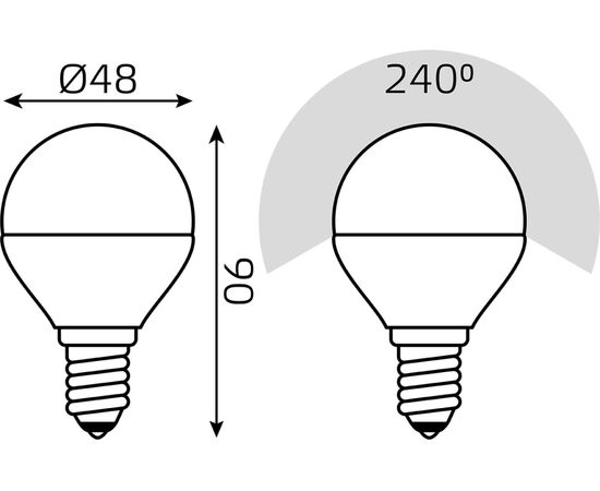  Лампа светодиодная Gauss 105101406 6Вт цок.E14 шар 220B св.свечения RGB уп.:1шт) 