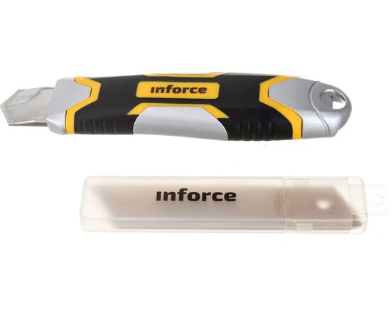  Нож строительный Inforce 06-02-13 25 мм в металлическом корпусе с винтовым зажимом 