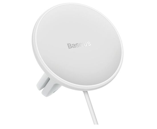 Автомобильный держатель BASEUS CW01 Magnetic + АЗУ Type-C, магнитный с беспроводной зарядкой, 40W, на воздуховод, белый 