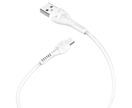  Кабель USB HOCO X37 Cool USB - MicroUSB, 2.4А, 1 м, белый 