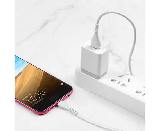  Кабель USB HOCO X37 Cool USB - MicroUSB, 2.4А, 1 м, белый 