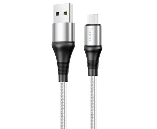  Кабель USB HOCO X50 Excellent USB - MicroUSB, 2.4А, 1 м, серый 