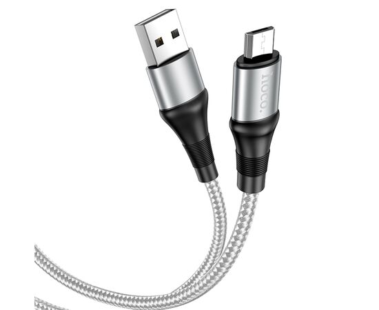  Кабель USB HOCO X50 Excellent USB - MicroUSB, 2.4А, 1 м, серый 