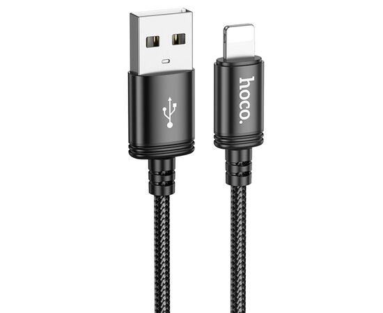  Кабель USB HOCO X89 Wind USB - Lightning, 2.4А, 1 м, черный 