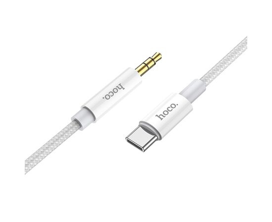  Аудиокабель HOCO UPA19 AUX Jack 3.5 (m) - Type-C (m), 1 м, серебристый 