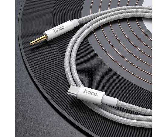  Аудиокабель HOCO UPA19 AUX Jack 3.5 (m) - Type-C (m), 1 м, серебристый 