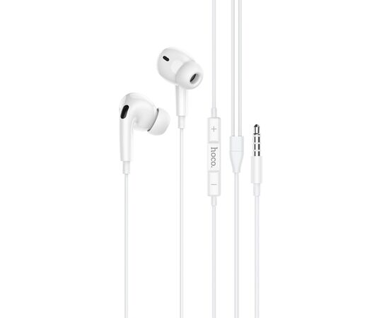  Проводные наушники HOCO M101 Pro Crystal, Jack 3.5mm, 1.2 м, белый 