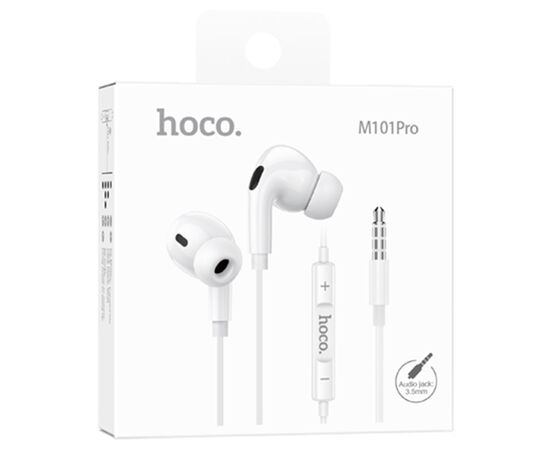  Проводные наушники HOCO M101 Pro Crystal, Jack 3.5mm, 1.2 м, белый 