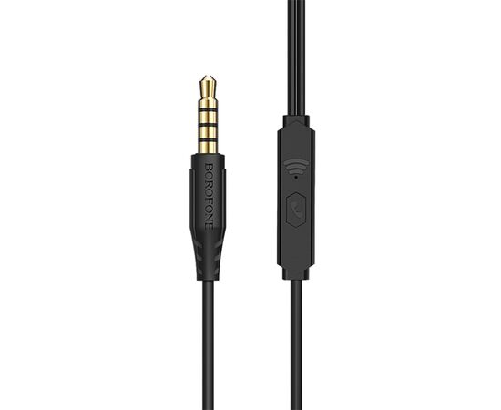 Проводные наушники BOROFONE BM38 Bright, Jack 3.5mm, 1.2 м, черный 