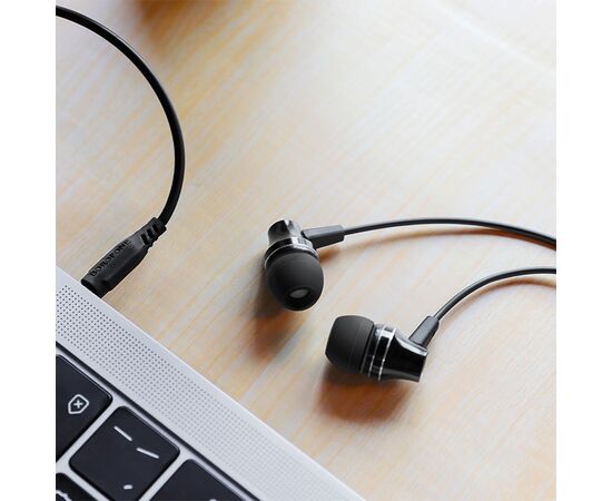  Проводные наушники BOROFONE BM38 Bright, Jack 3.5mm, 1.2 м, черный 