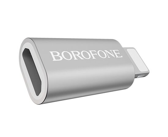  Переходник BOROFONE BV5, MicroUSB - Lightning, серебряный 