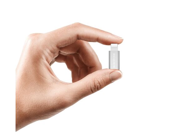  Переходник BOROFONE BV5, MicroUSB - Lightning, серебряный 