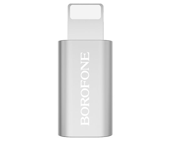  Переходник BOROFONE BV5, MicroUSB - Lightning, серебряный 