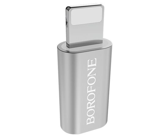  Переходник BOROFONE BV5, MicroUSB - Lightning, серебряный 