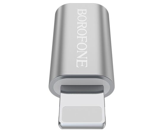  Переходник BOROFONE BV5, MicroUSB - Lightning, серебряный 