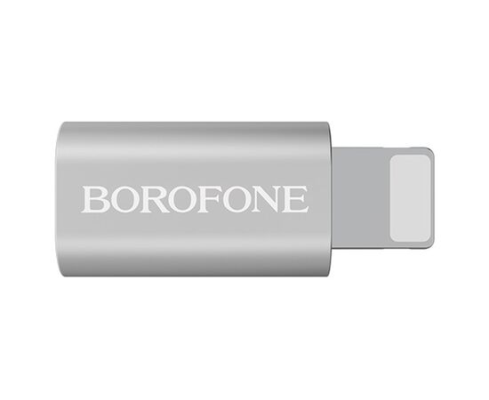  Переходник BOROFONE BV5, MicroUSB - Lightning, серебряный 