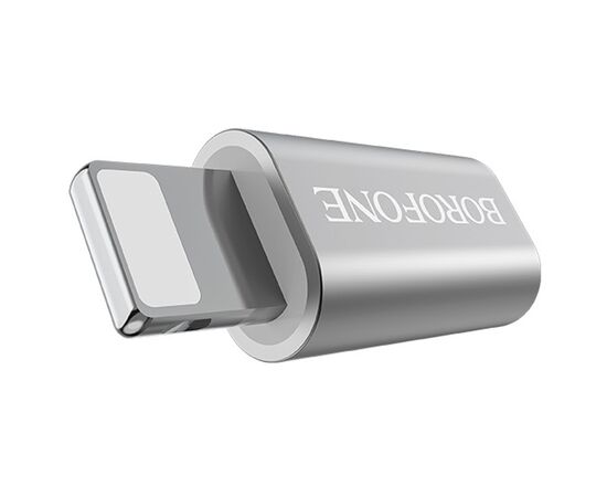  Переходник BOROFONE BV5, MicroUSB - Lightning, серебряный 