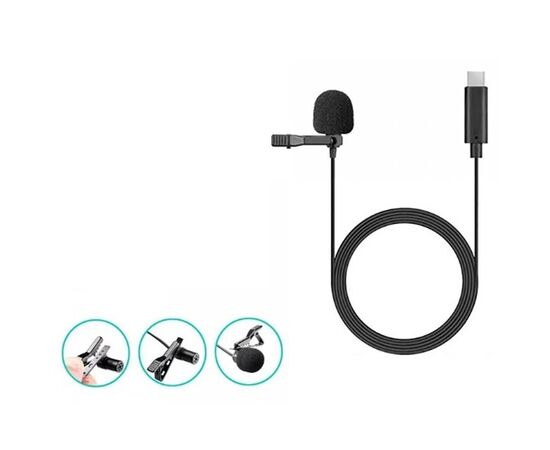  Микрофон CANDC DC-C3, петличный, Type-C, 6 м, черный 