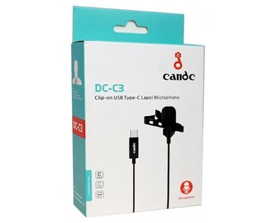  Микрофон CANDC DC-C3, петличный, Type-C, 6 м, черный 