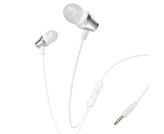  Проводные наушники BOROFONE BM38 Bright, Jack 3.5mm, 1.2 м, белый 