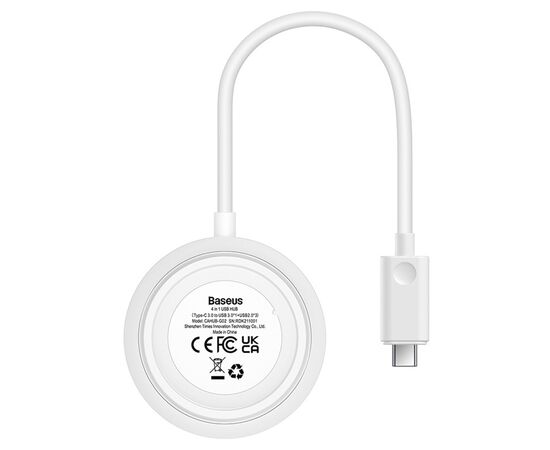  USB HUB разветвитель BASEUS Round Box 4 в 1 Type-C (m) - 1xUSB3.0 (f) + 3xUSB2.0 (f), 25 см, белый 