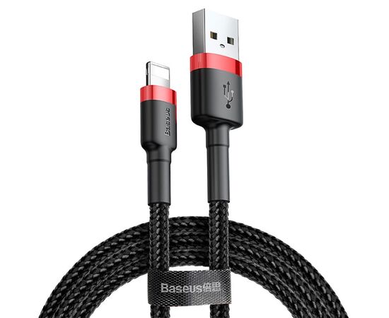  Кабель USB BASEUS Cafule USB - Lightning, 2А, 10W, 3 м, черный+красный 
