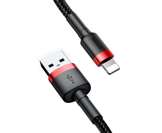  Кабель USB BASEUS Cafule USB - Lightning, 2А, 10W, 3 м, черный+красный 
