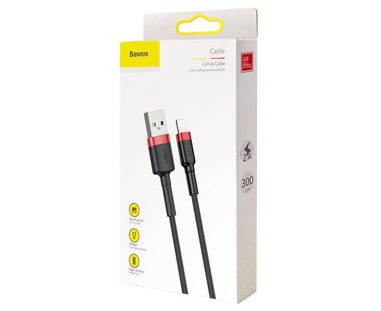  Кабель USB BASEUS Cafule USB - Lightning, 2А, 10W, 3 м, черный+красный 