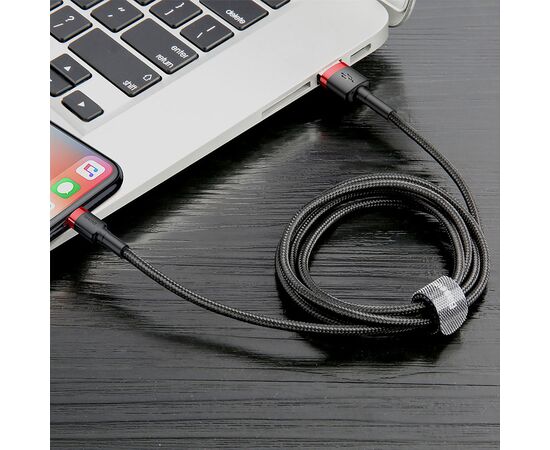  Кабель USB BASEUS Cafule USB - Lightning, 2А, 10W, 3 м, черный+красный 