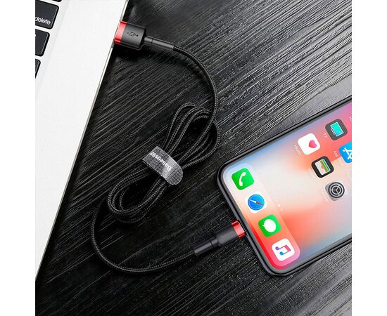  Кабель USB BASEUS Cafule USB - Lightning, 2А, 10W, 3 м, черный+красный 