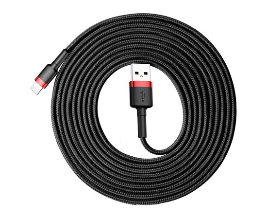  Кабель USB BASEUS Cafule USB - Lightning, 2А, 10W, 3 м, черный+красный 