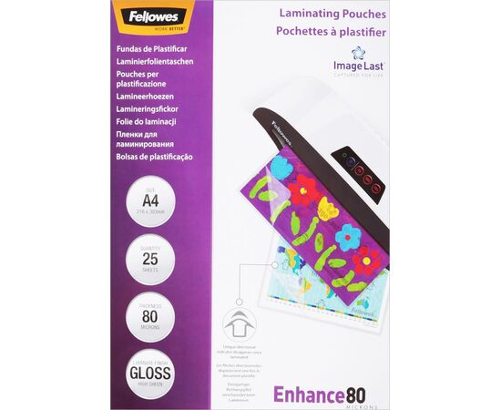  Пленка для ламинирования Fellowes 80мкм A4 (25шт) глянцевая 216x303мм CRC-53962 (FS-53962) 