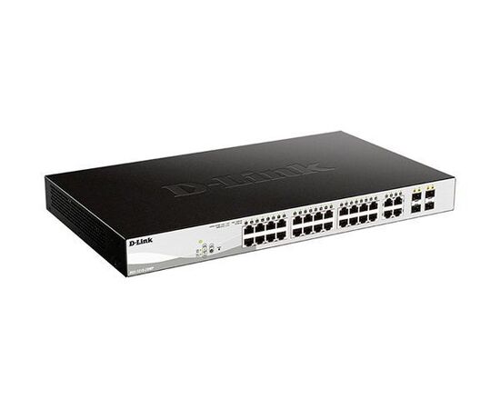  Коммутатор D-Link (DGS-1210-28MP/F4A) PROJ Smart  L2 Switch 24x1000Base-T PoE, 4xCombo 1000Base-T/SFP, PoE Budget 370W, Compact CLI 
