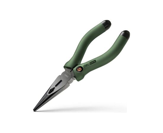  Длиногубцы Deli Home Series Green HT2106L 160мм, эксклюзивный дизайн, рукоятка из высококачественного софттач пластика 