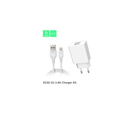  СЗУ 2в1 Denmen DC02T, Type-C, 2.4А, 2 USB, 5V, 1.0 м, черный, фирменная упаковка 